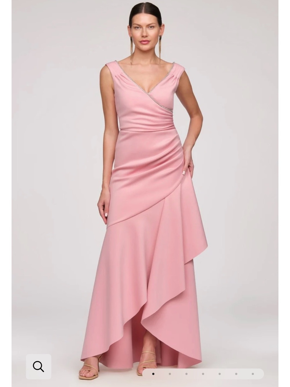 Blush Pink Sleeveless High-Low Ruffle Dress